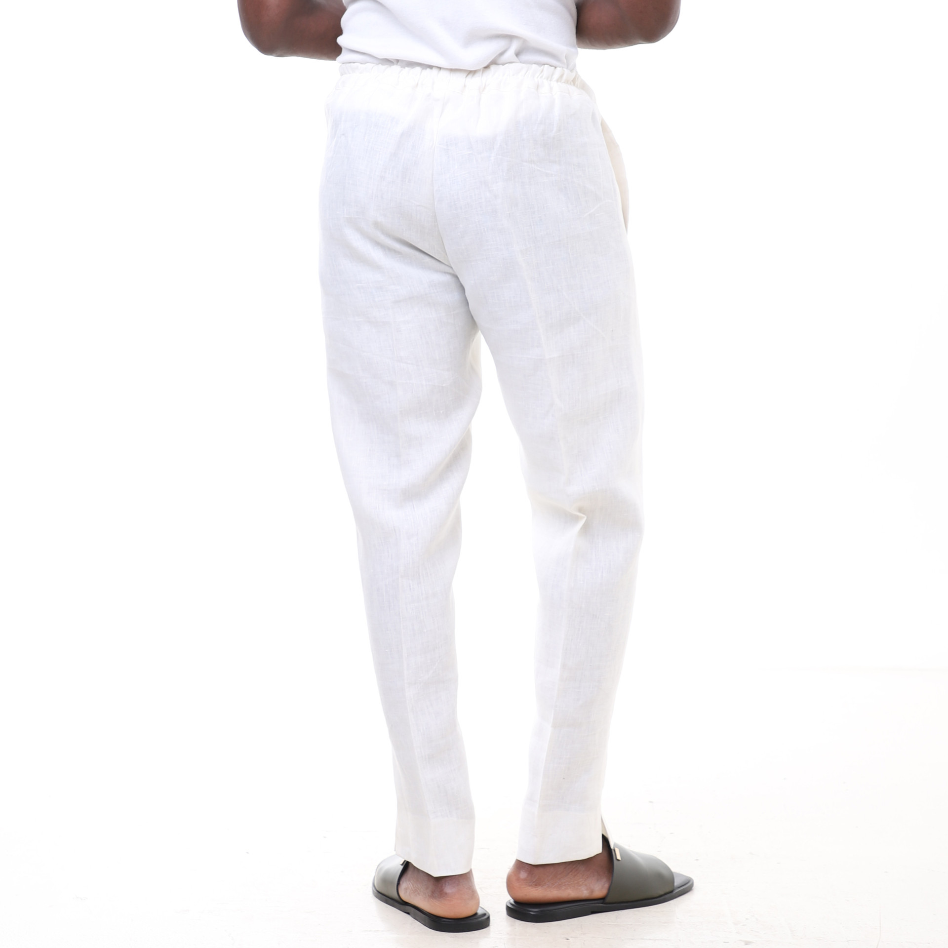 Off - White Linen Trousers - Image 2