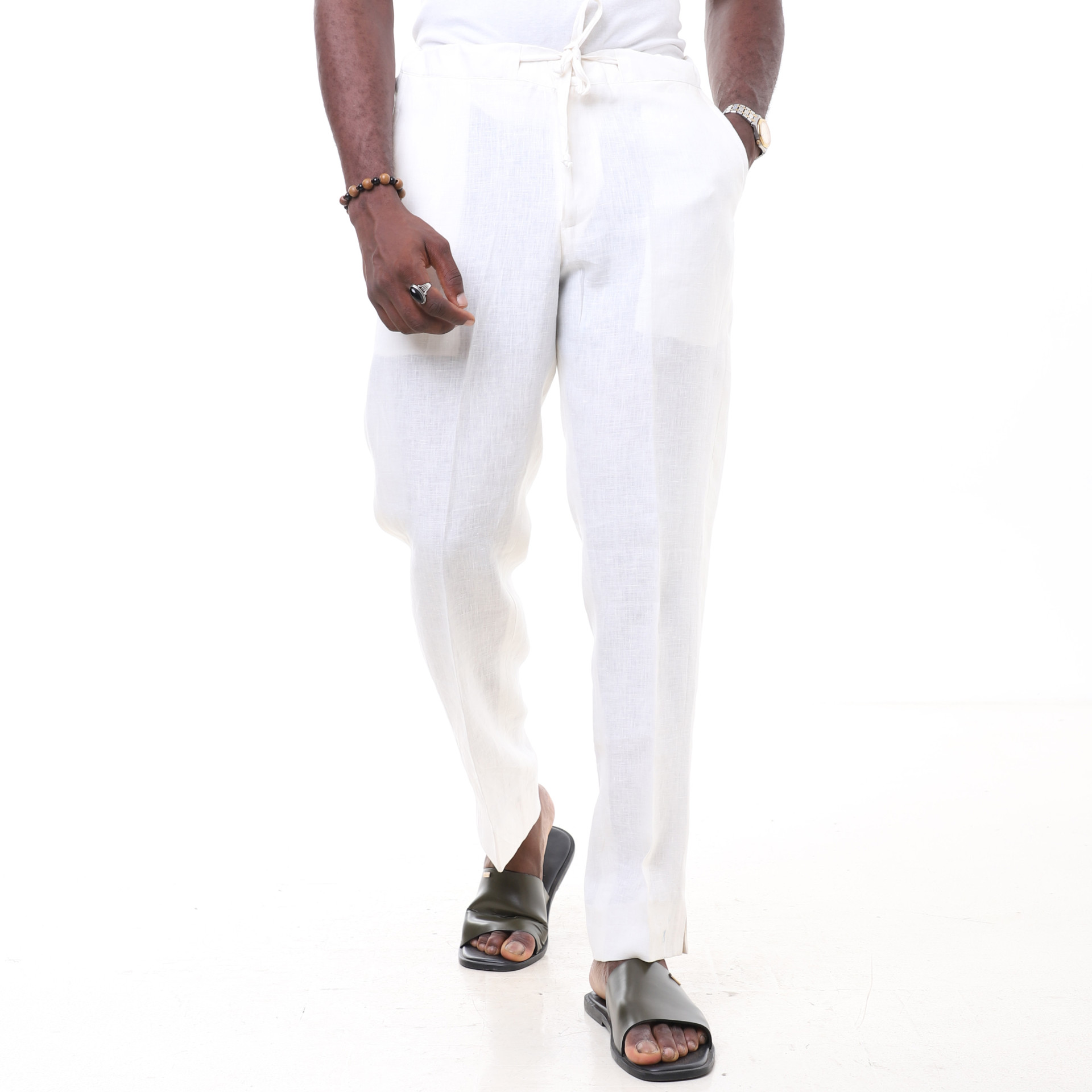 Off - White Linen Trousers