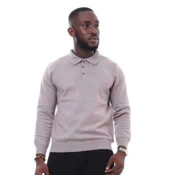 Buttoned Long Sleeve Sweatshirt - Pastel Purple