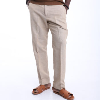 Men's Beige Linen Trousers