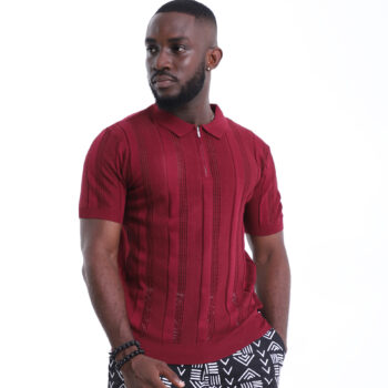 Classic Burgundy Zipper Polo