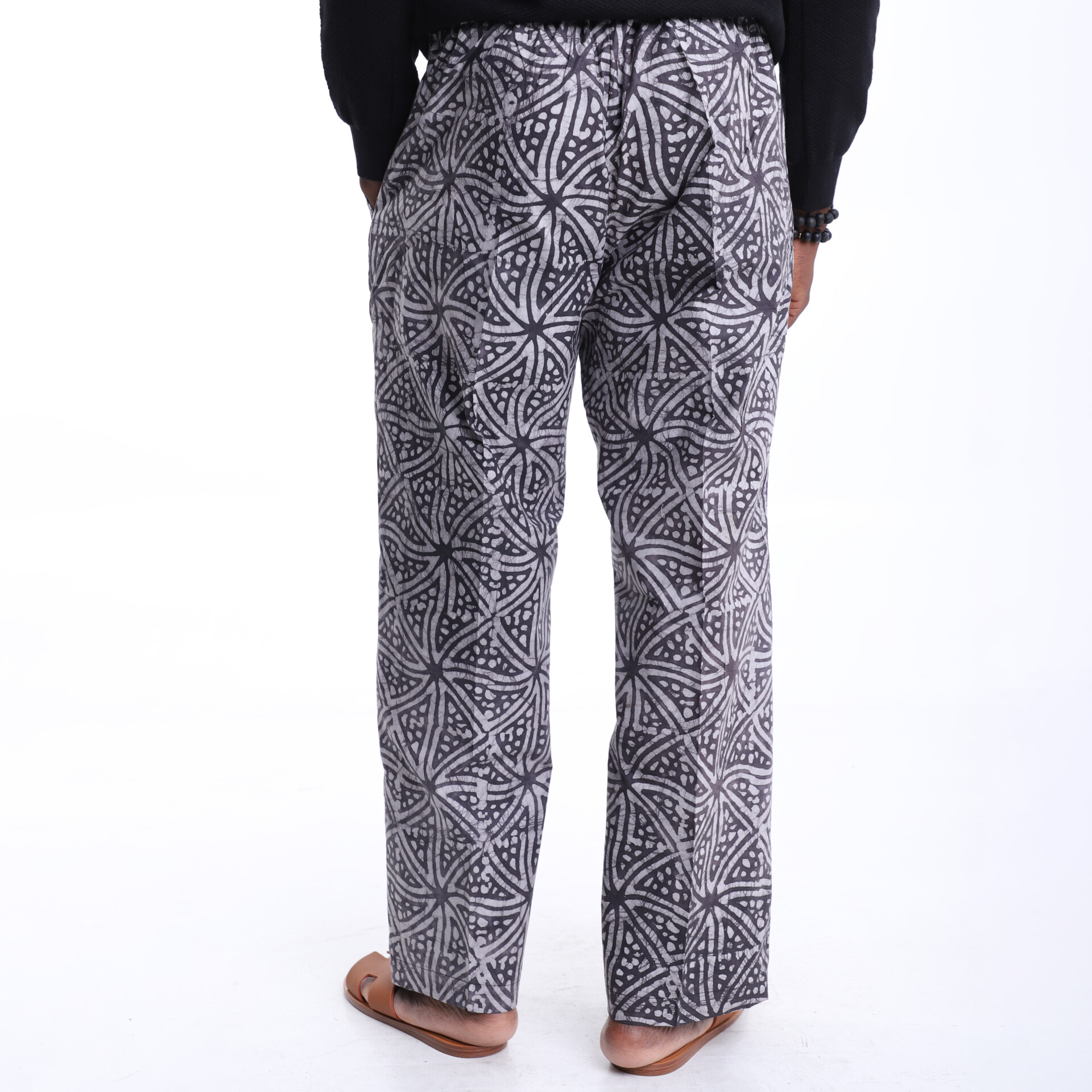 Spiral Harmony Adire Baggy Trousers - Grey - Image 2