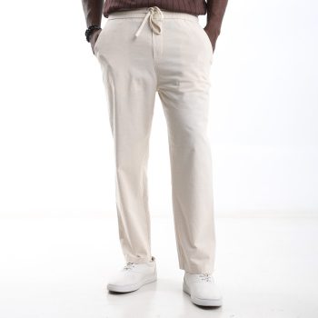 Men's Casual Linen Lounge Pants - Beige