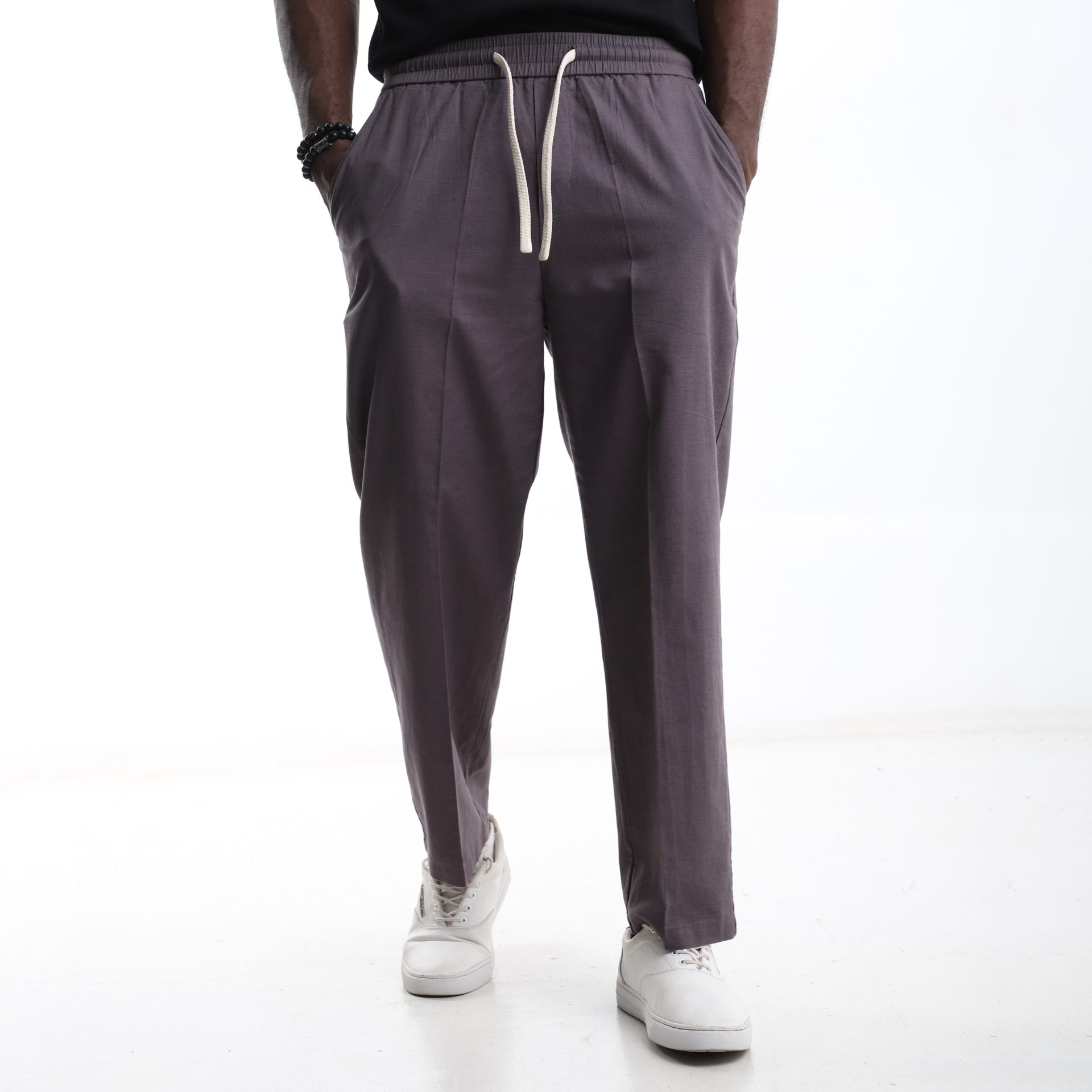 Men's Casual Linen Lounge Pants - Grey