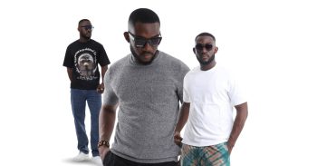 Men’s T-shirts in white, black, and neutral tones styled for everyday wear