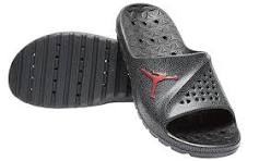 Air Jordan Slide Sandals — Black | Red Jumpman Logo