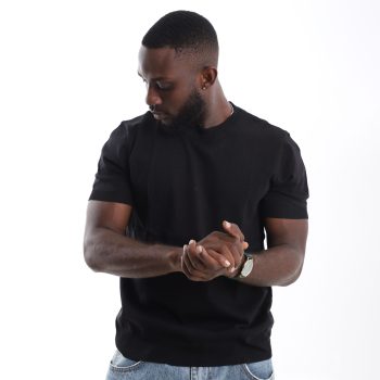 Men's lightweight pure cotton round neck polo shirt